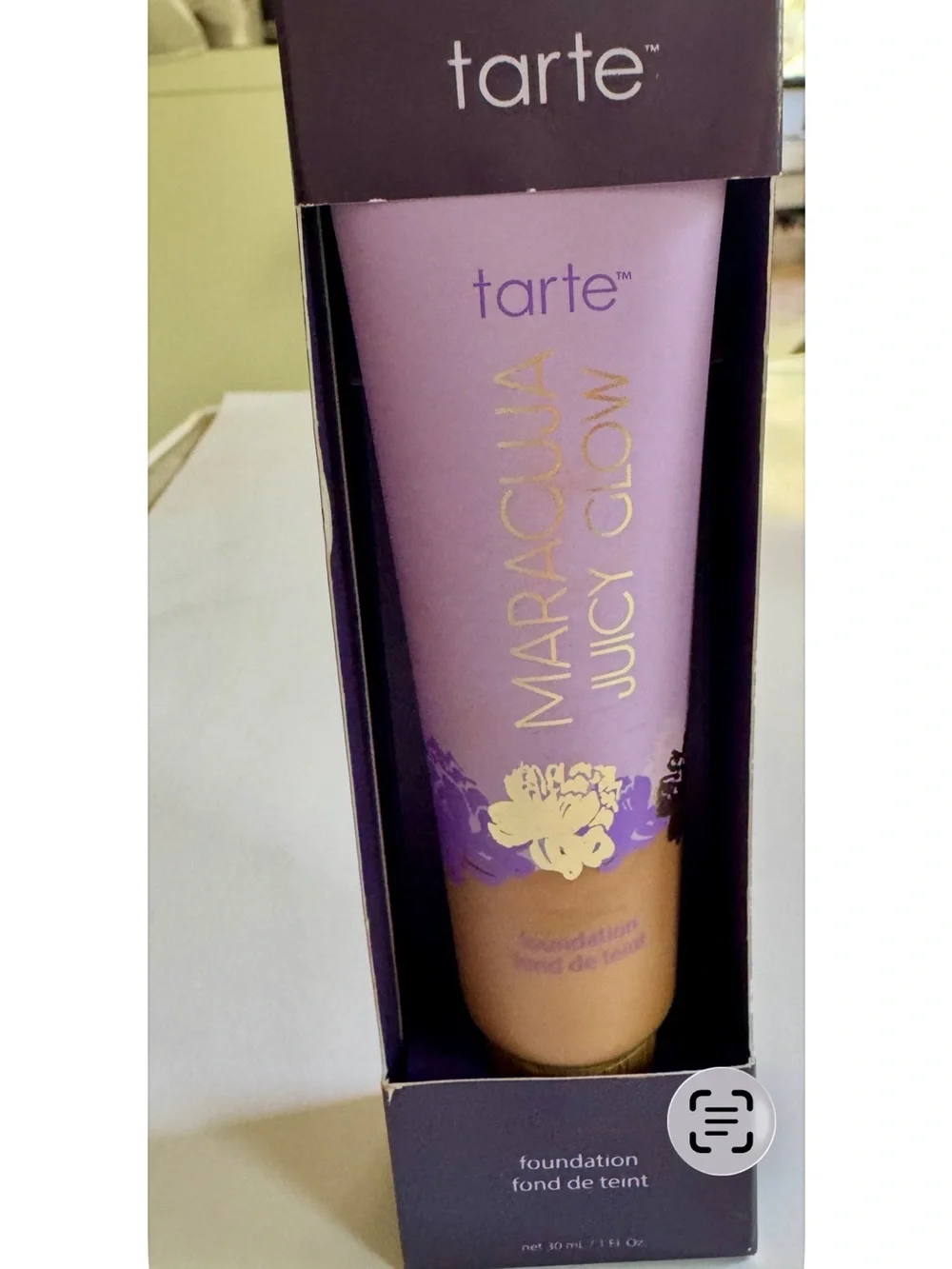 tarte Maracuja Juicy Glow Foundation in 36S medium-tan sand